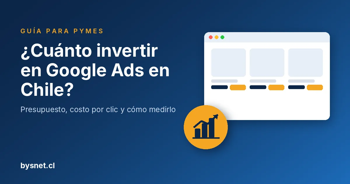 Presupuesto de Google Ads en Chile: cuánto invertir siendo pyme, con ilustración de un gráfico de resultados