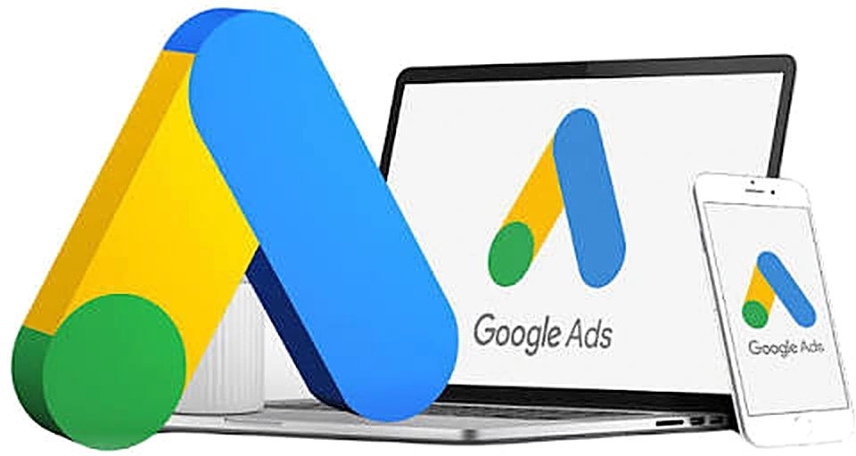 Google Ads en computador y teléfono