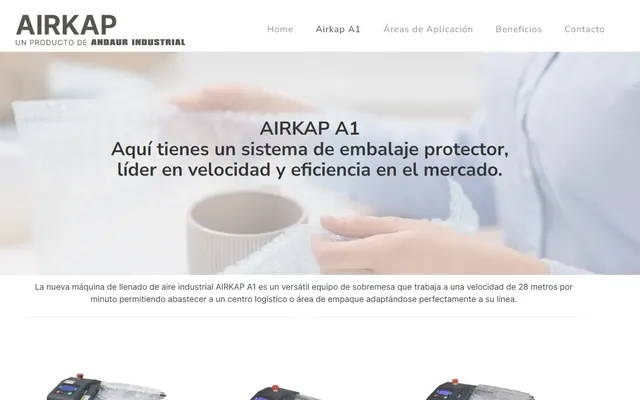 Landing page de Airkap