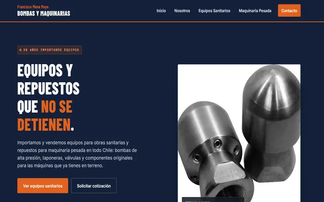 Landing page de Bombas y Maquinarias